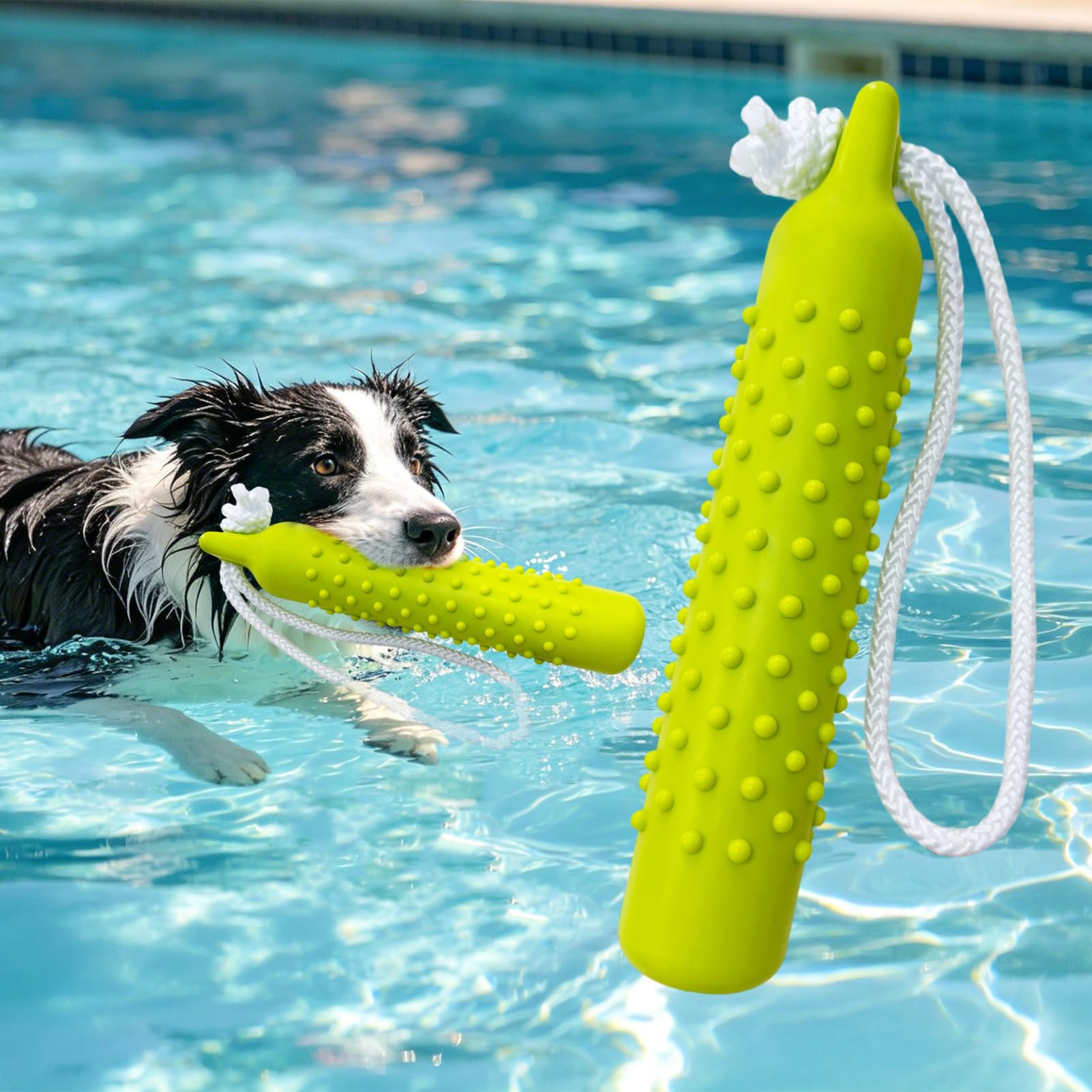 BINGPET Dog Float Bumper Toy,10.8 Inch Large Training Dummy Retrieving Bumpers Summer Pool Toy Tug Game for Large XL Dogs Retriever(Green)