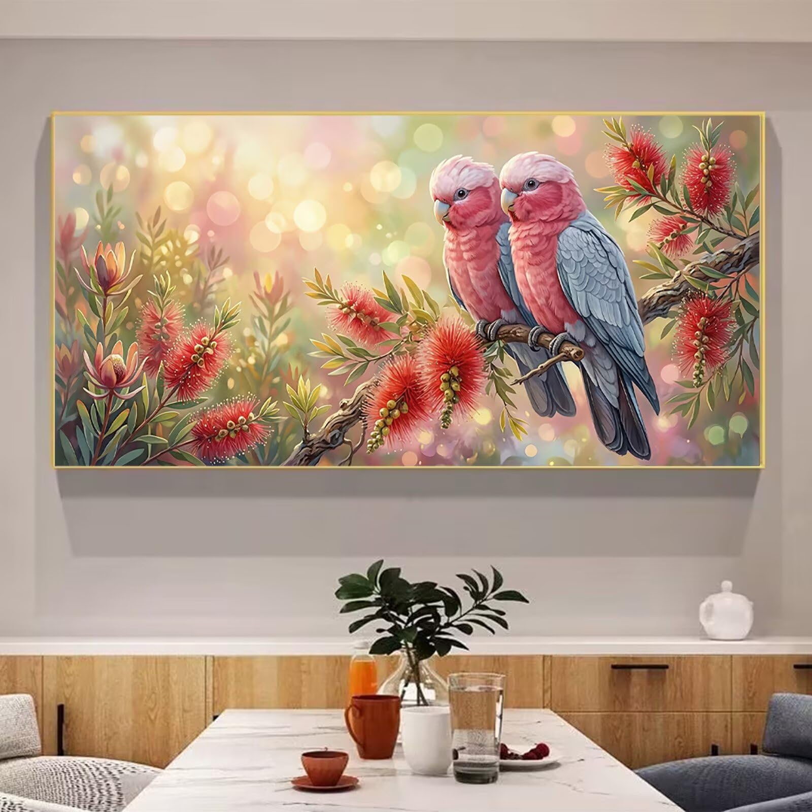 Diamond Painting Vogel, Blume Diamond Painting Erwachsene, 5D Vollbohrer Diamanten Paint by Numbers, Kreatives für Erwachsene Mosaik Bastelset für Home Wand Deko, Geschenke für Frauen 80x160cm,Cod-884