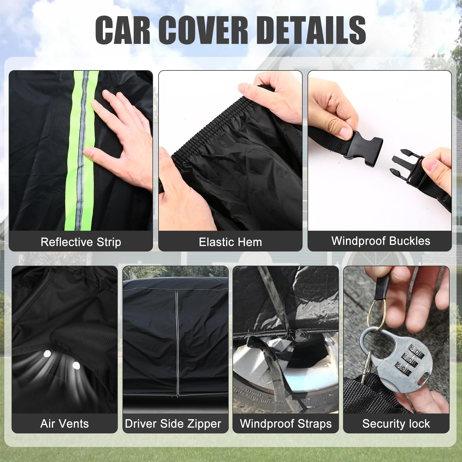 Waterproof Car Cover Compatible with 1993-1997 Honda Del Sol Civic Del Sol Accessories All Weather Classic Car Covers — view 3
