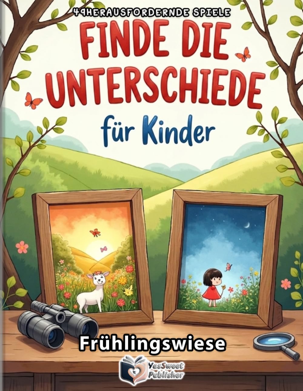 Finde die Unterschiede für Kinder - Frühlingswiese Abenteuer: Fehlersuche für Kinder ab 4-8 Jahren – 49 kunterbunte Suchbilder & Konzentrationsspiele ohne Lösungen – Mit integriertem Punkte-Tracker