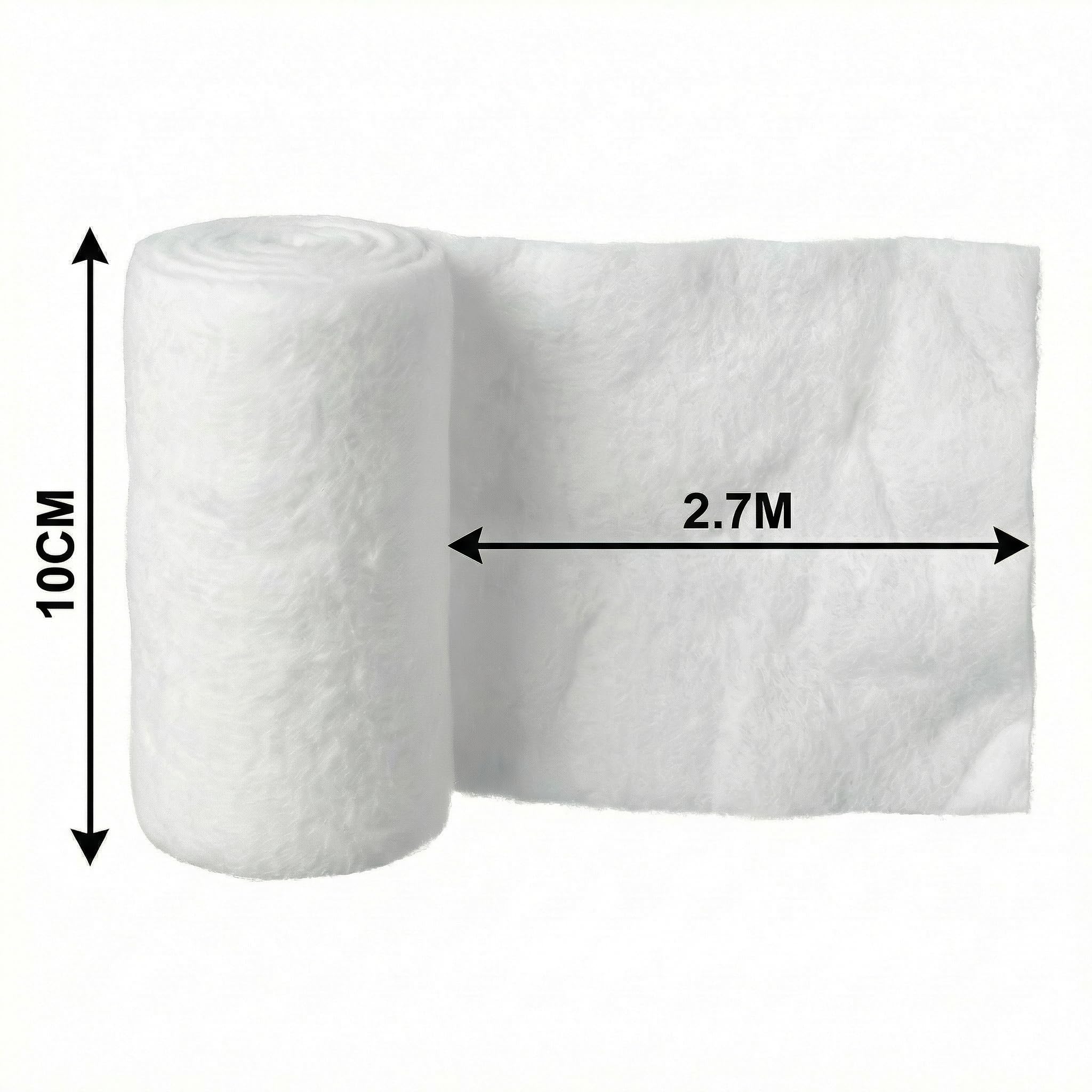 KMINA Benda di Imbottitura Sintetica (144 unità, 12 scatole da 12) 10 cm x 2,7 m, Imbottitura per Bendaggi Compressivi, Uso Clinico