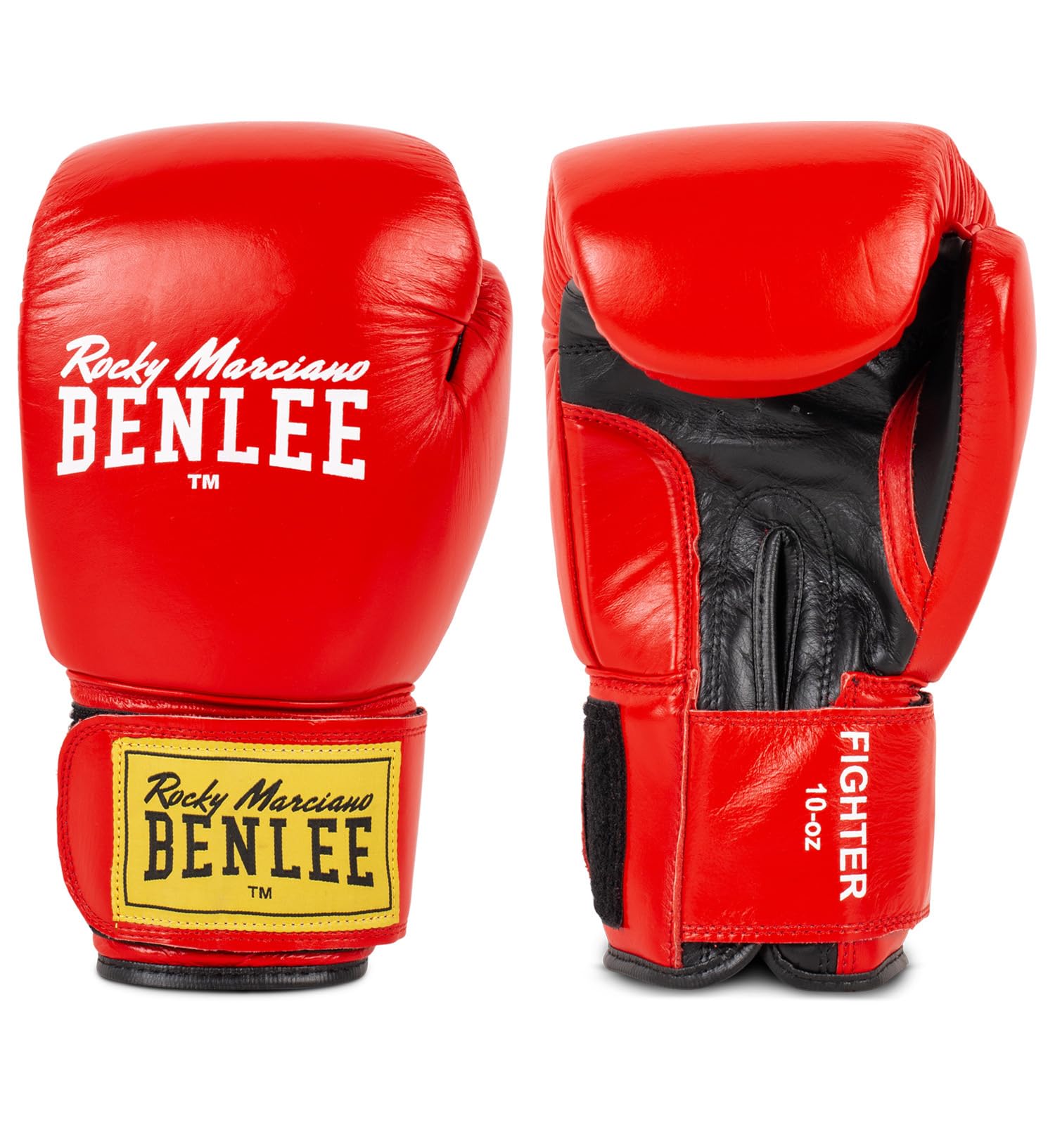 Benlee Rocky Marciano Fighter Leather Boxing Gloves - 8 oz, Red