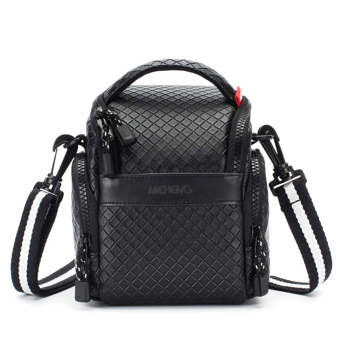 Waterproof Shock Resistant Portable Digital Camera Bag with Durable Shoulder Strap for Canon EOS M100 Rebel SL2 PowerShot SX620 HS/Nikon D3500 COOLPIX A100 / Olympus OM-D E-M5 Mark II, Black