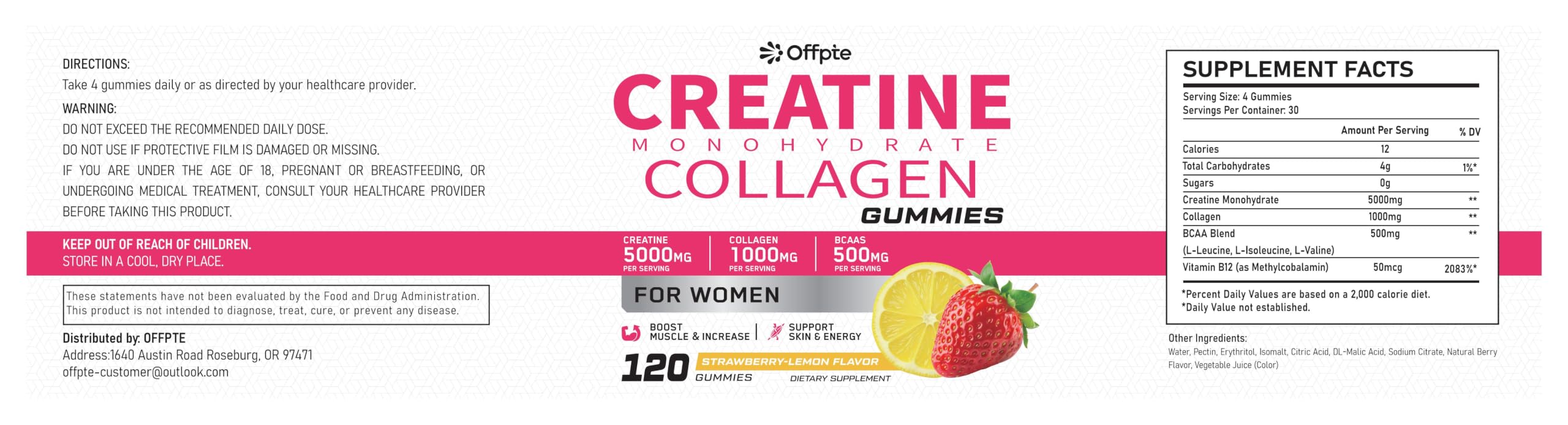 Creatine for Women with Collagen & BCAAs, 120 Ct Creatine Gummies for Women — Amazon image 9