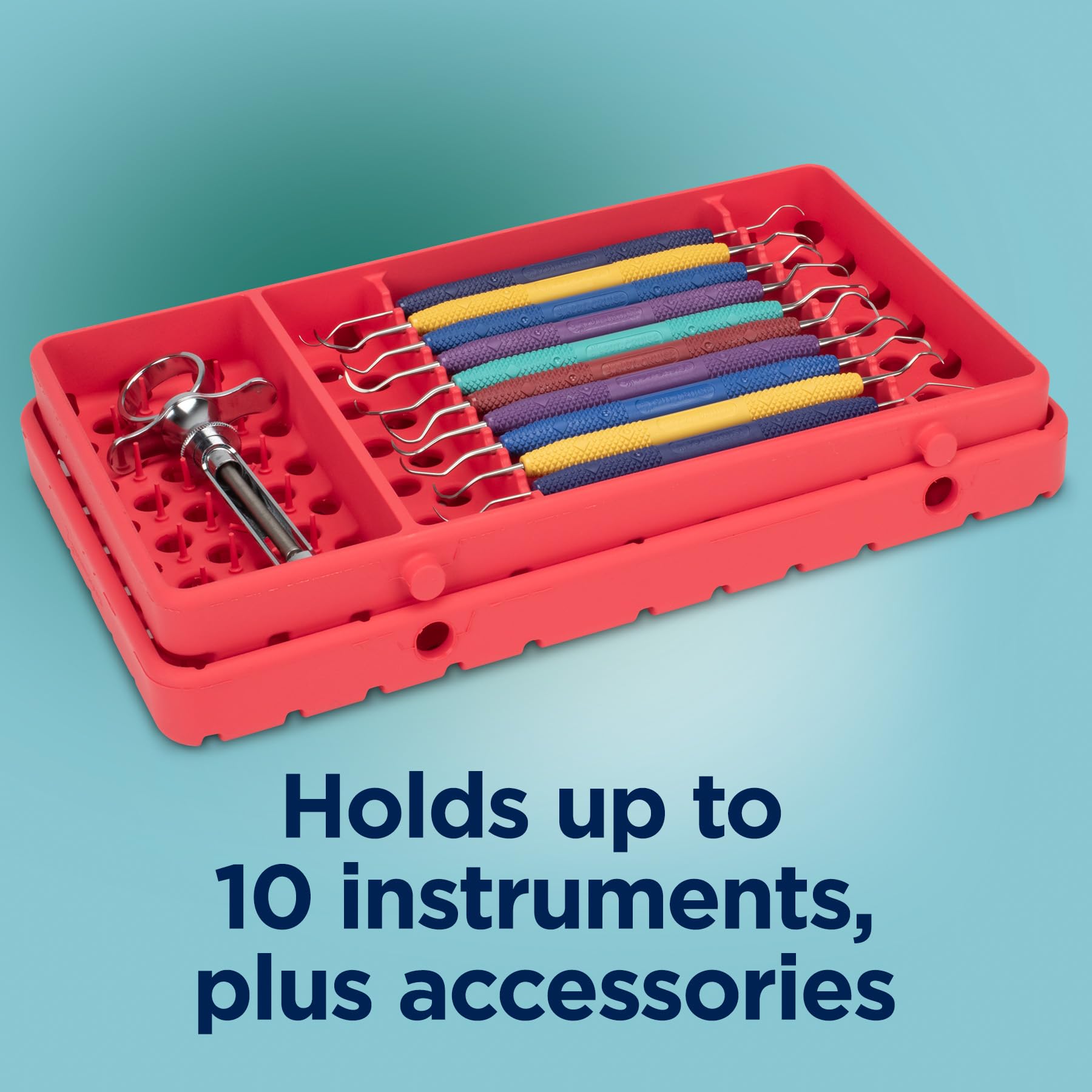 Practicon Cool Cassette 2 Silicone Autoclave Cassette for Dental Instruments, Size 10XL Instrument Tray, Blue