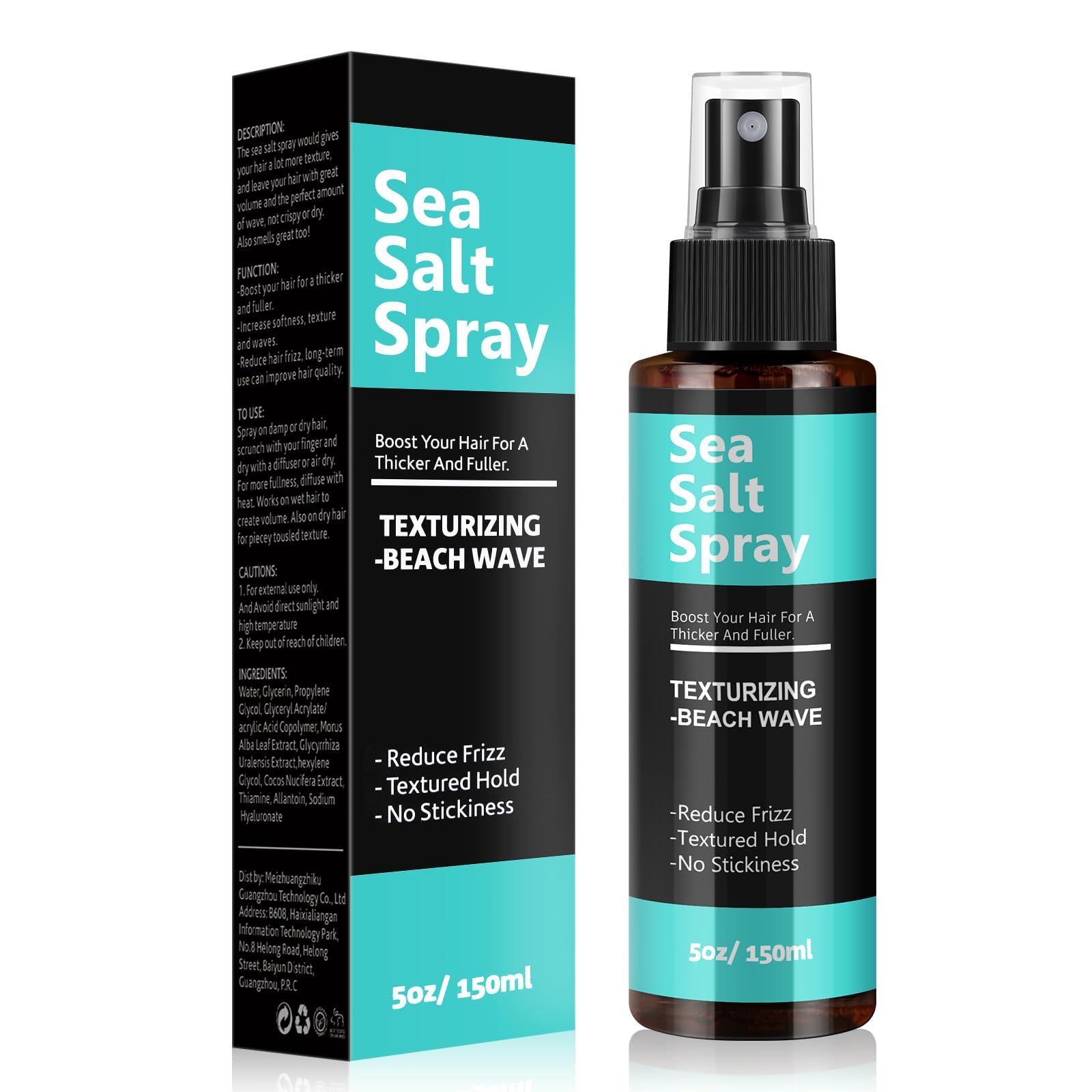 Sea Salt Hair Spray, Azonee Texturizing & Volumizing Spray for Men & Women, Ideal for Beach Waves, Curls, and Effortless Style (150ml / 5 Fl Oz)