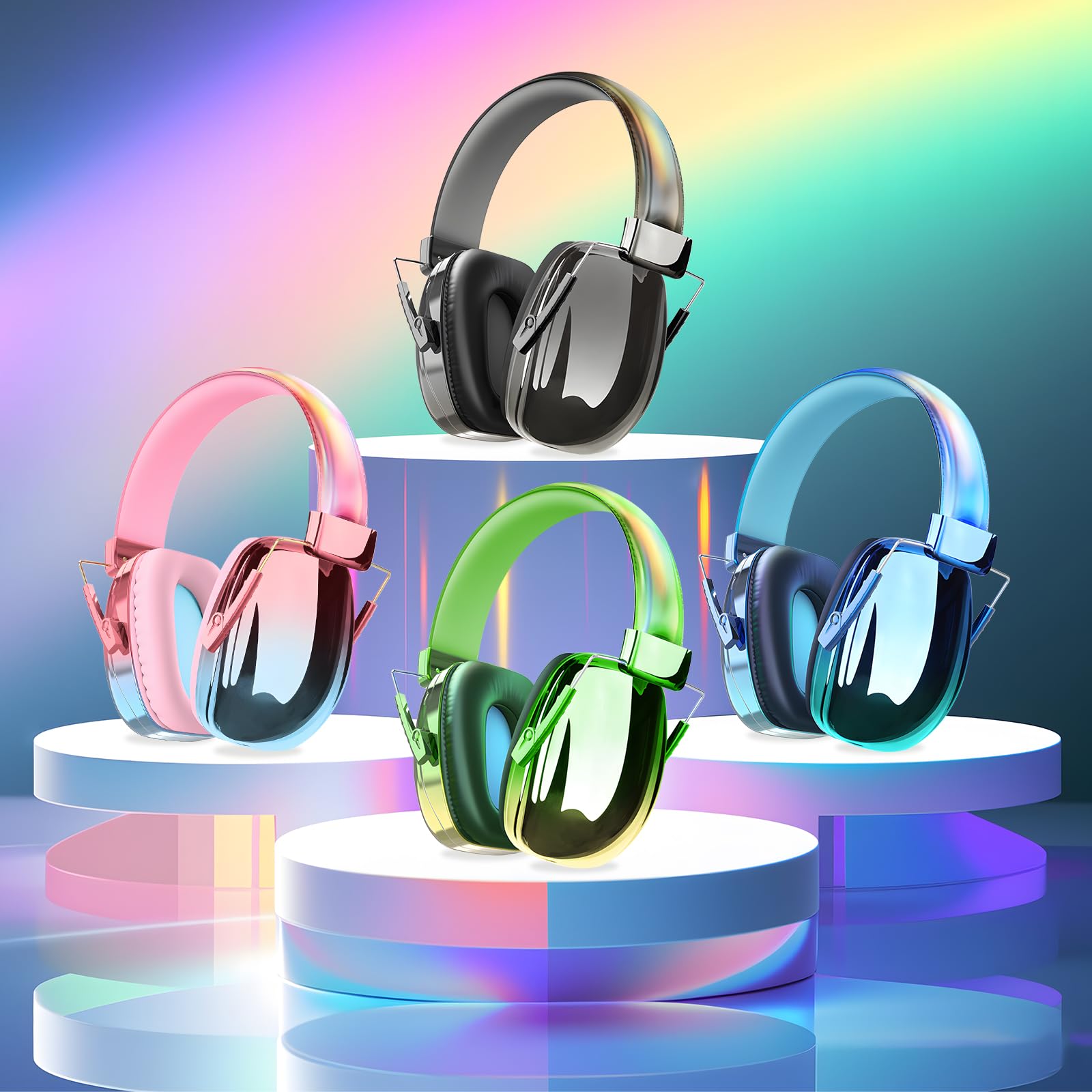 JYPS Casque Anti Bruit pour Enfant de 3 à 16 Ans, Bébé et Adulte, Garçon et Fille - Protection Auditive 25dB SNR, Pliable, Réglable et Confortable