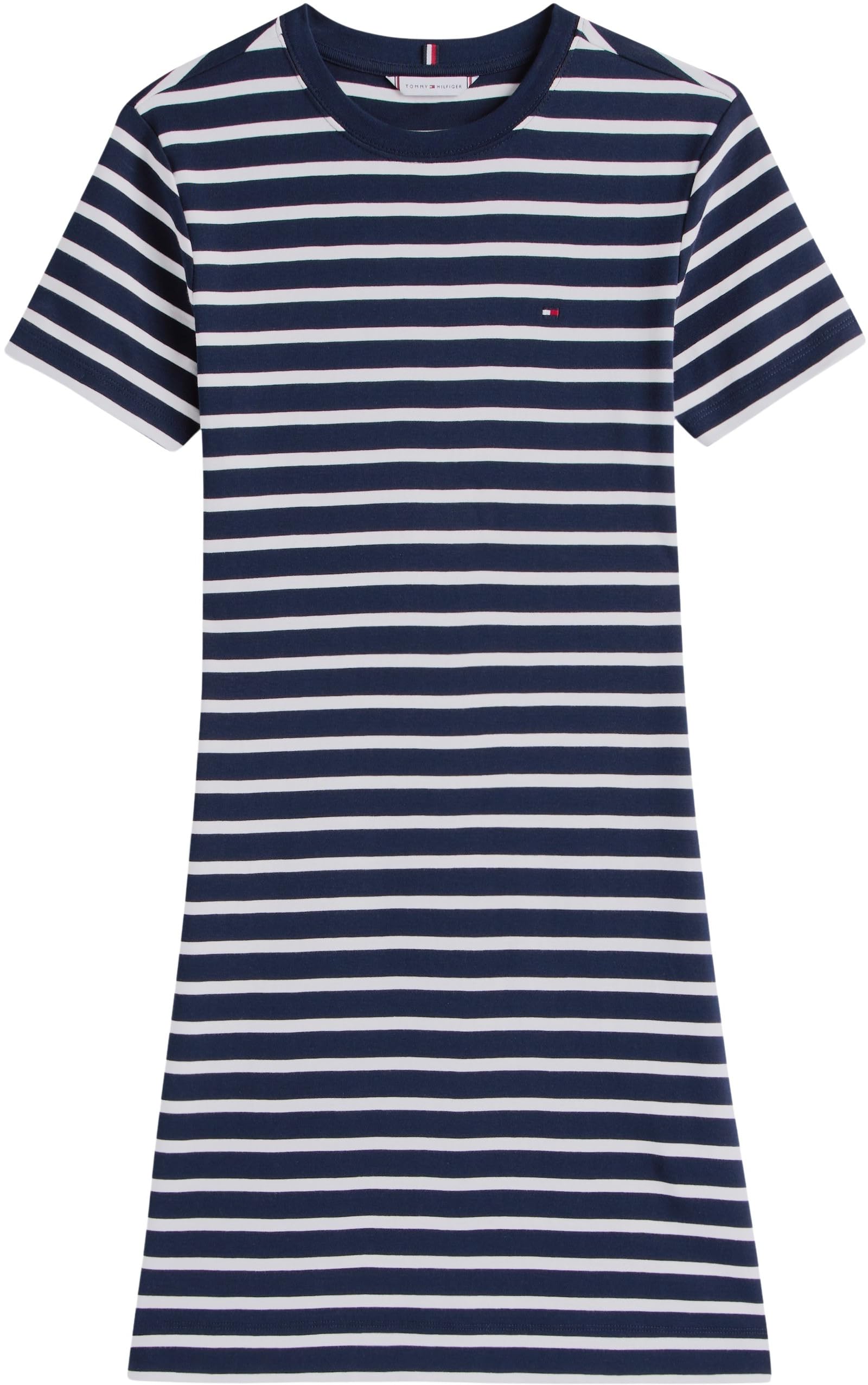 Tommy Hilfiger Damska nowa krótka bawełniana sukienka Cody Slim, Niebieski (Breton/Dark Night Navy/Ecu), M
