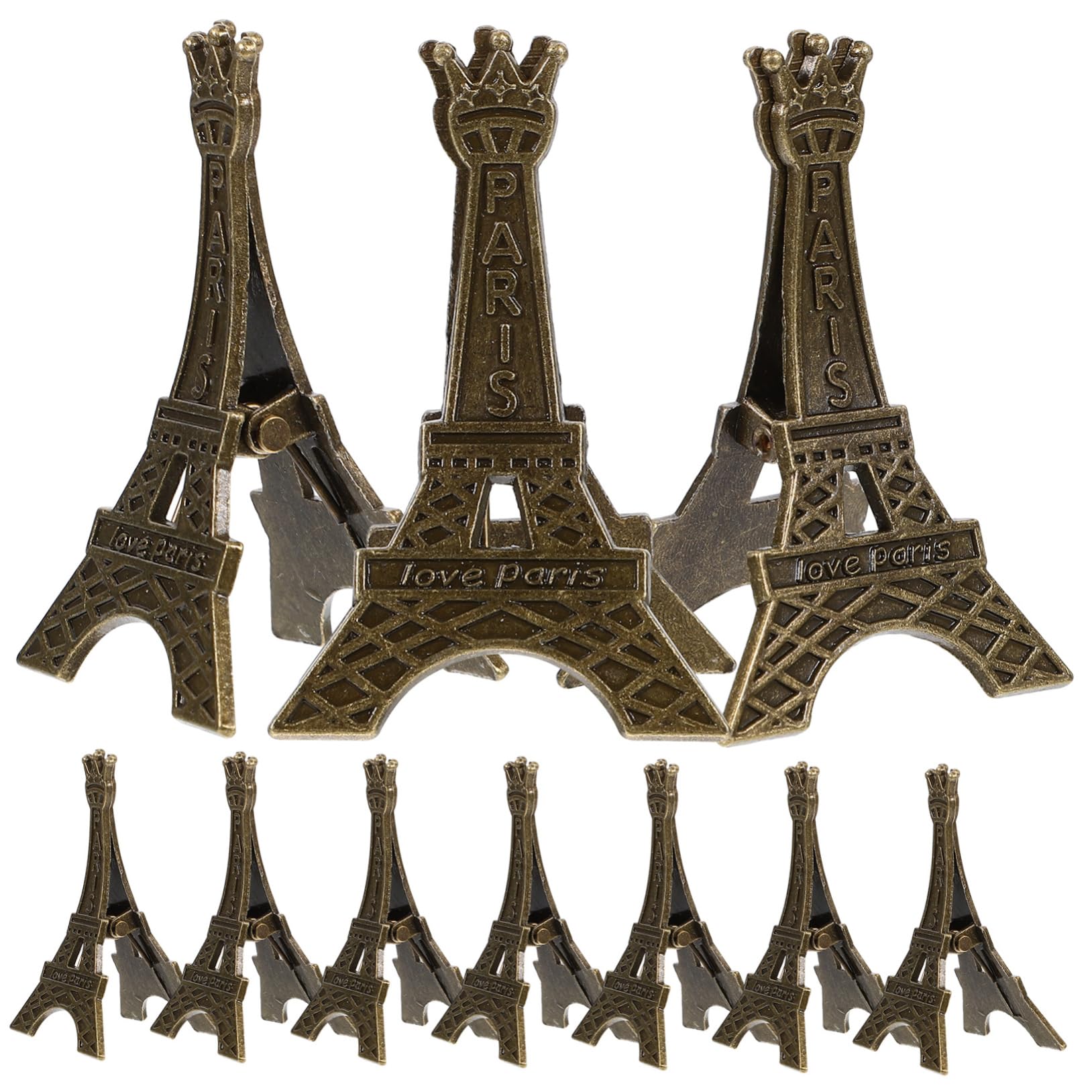 OSALADI 4 set Porta Biglietti Da Visita A Torre In Metallo Porta Biglietti Da Visita Da Tavolo Decorazioni Da Tavolo Porta Segnaposto Fermaglio Per Numero Da Tavolo 10 pezzi * 4