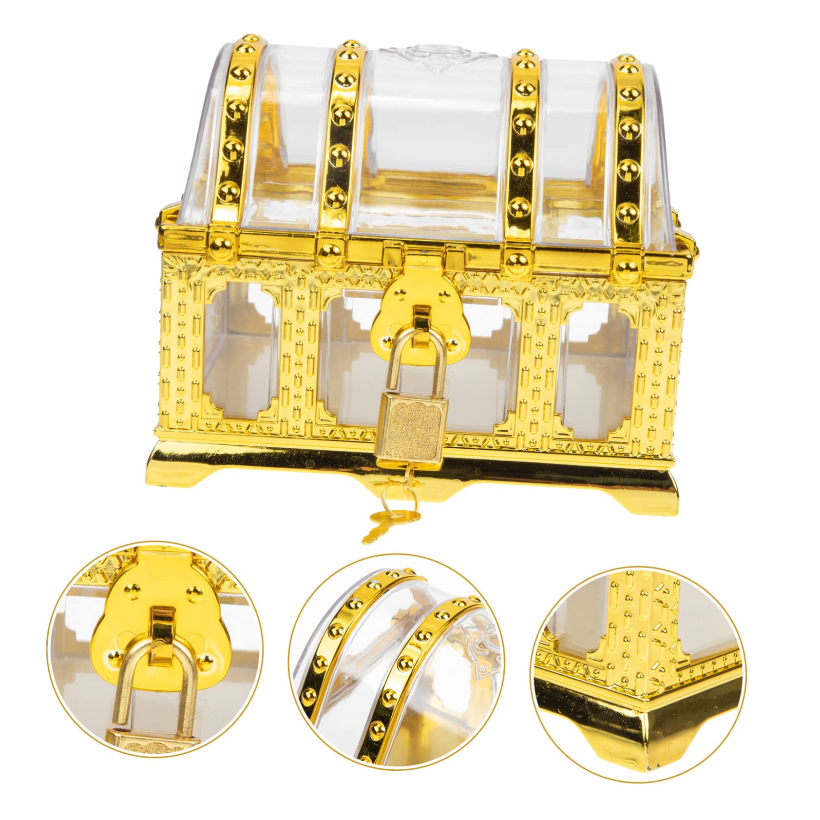 Levemolo Pirate Treasure Chest Plastic Jewelry Box Decorative Storage Box for Boys and Girls