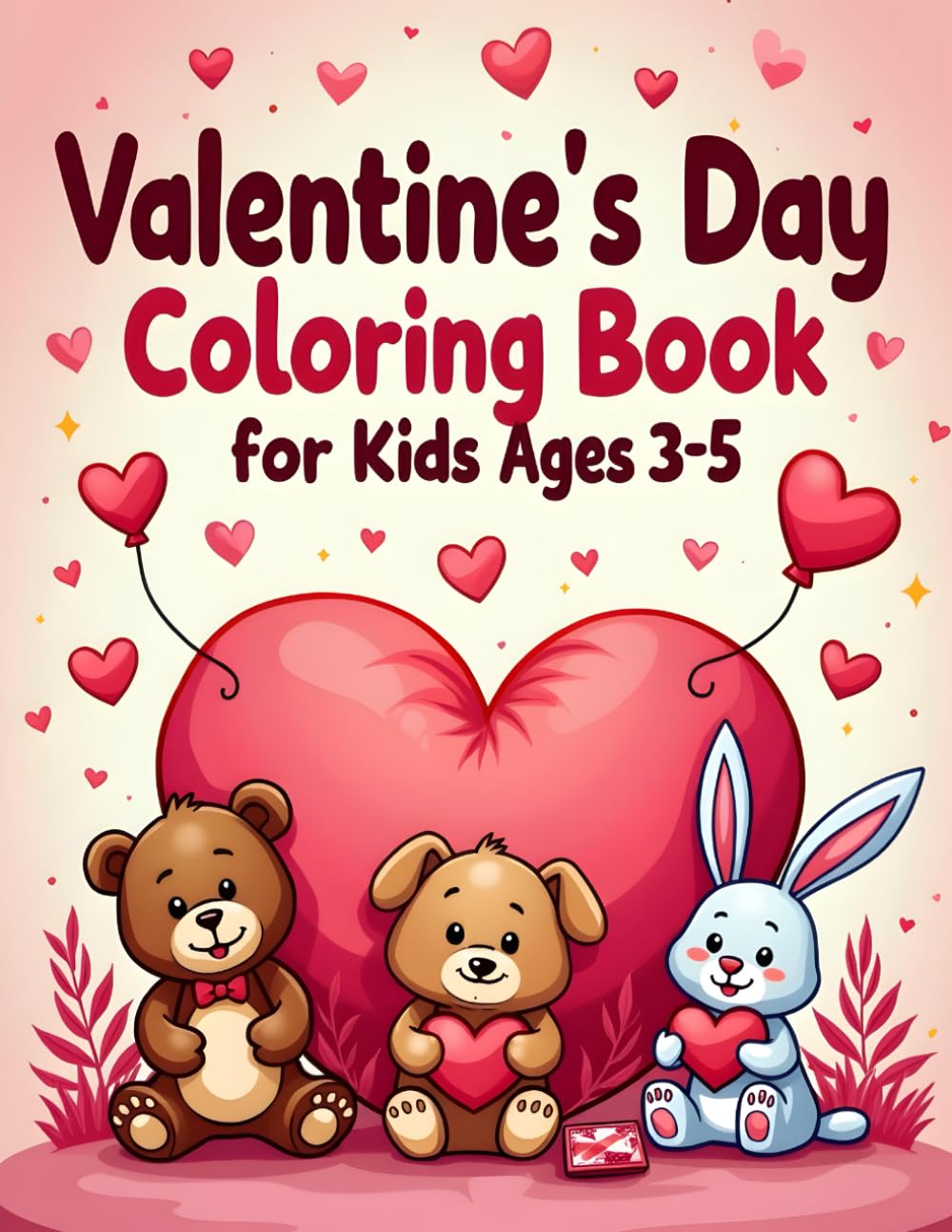 Valentine’s Day Coloring Book for Kids Ages 3–5: Fun, Easy & Cute Valentine Coloring Pages with Animals, Hearts, Sweets and More!
