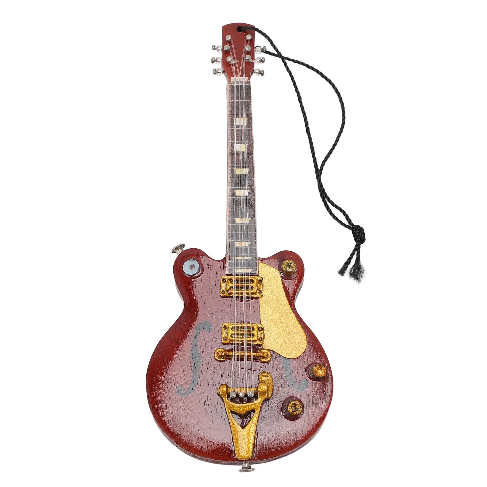 Guitar Keychain Musical Instrument Key Ring Basswood Guitar Keychain Miniature Multipurpose Guitar Key Ring for Backpack Handbag