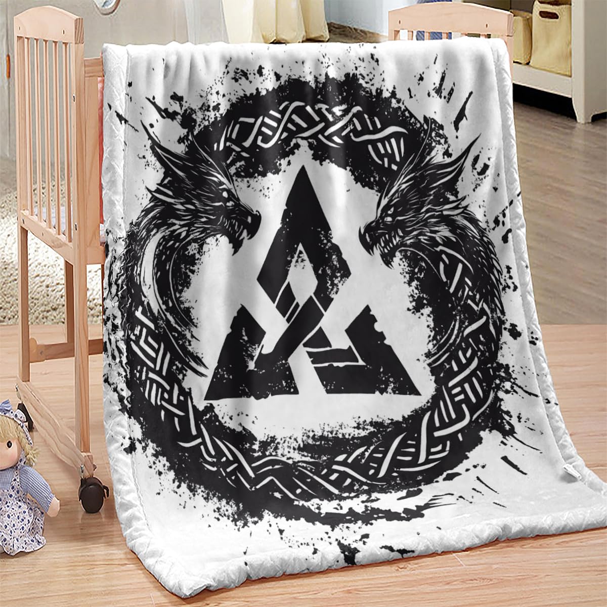 Ndxrwdzr Women's Viking Blanket Fleece Blanket For Bed Sofa Couch Soft Warm Microfiber Fluffy Blanket Throw Blanket Gifts For Kids Teens Adults 220X240cm