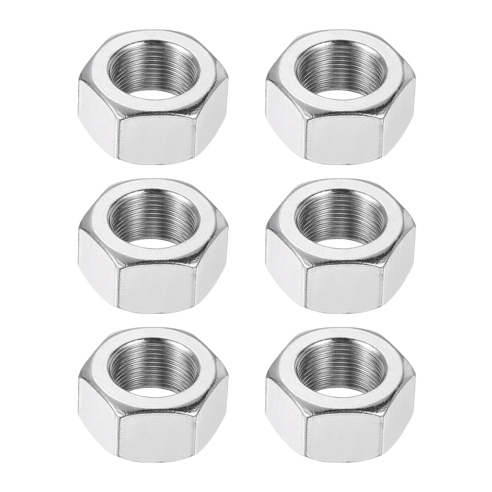 sourcing map M16x1mm Hex Nuts, 6Pcs 304 Stainless Steel Metric Fine Thread Hexagon Lock Nuts Fasteners for Machinery Automotive Industrial Use, 24mm / 0.94" Width 13mm / 0.51" Height — image 1