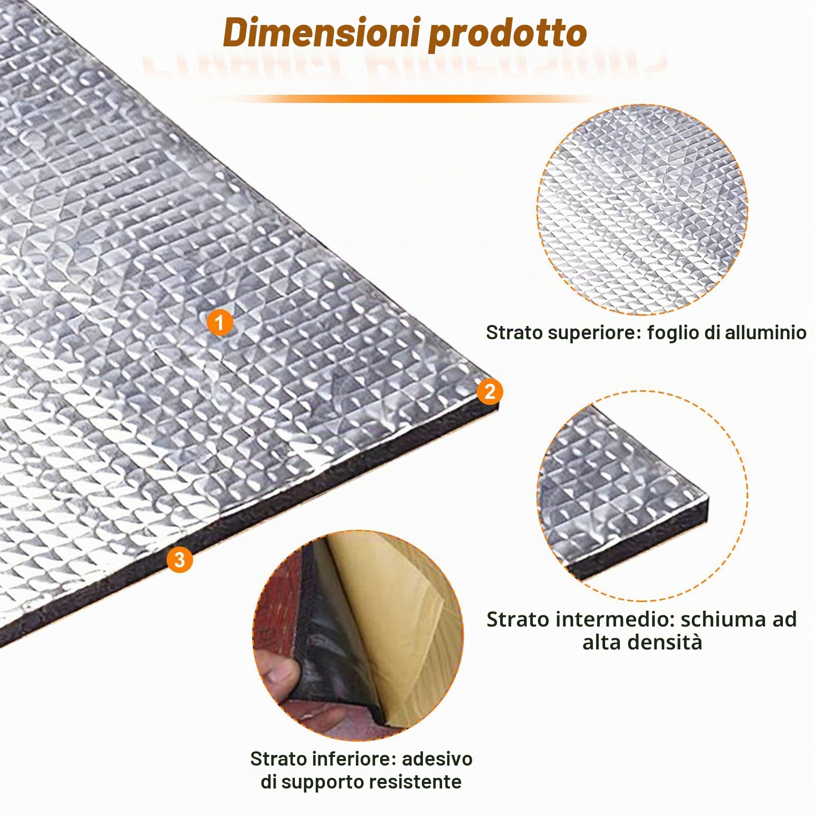 12 tappetini isolanti per auto, 5 mm, isolamento acustico, 40 x 25 cm, protezione acustica, per vano motore, 1 mq, isolamento acustico, autoadesivo, per isolamento acustico, isolamento, ignifugo