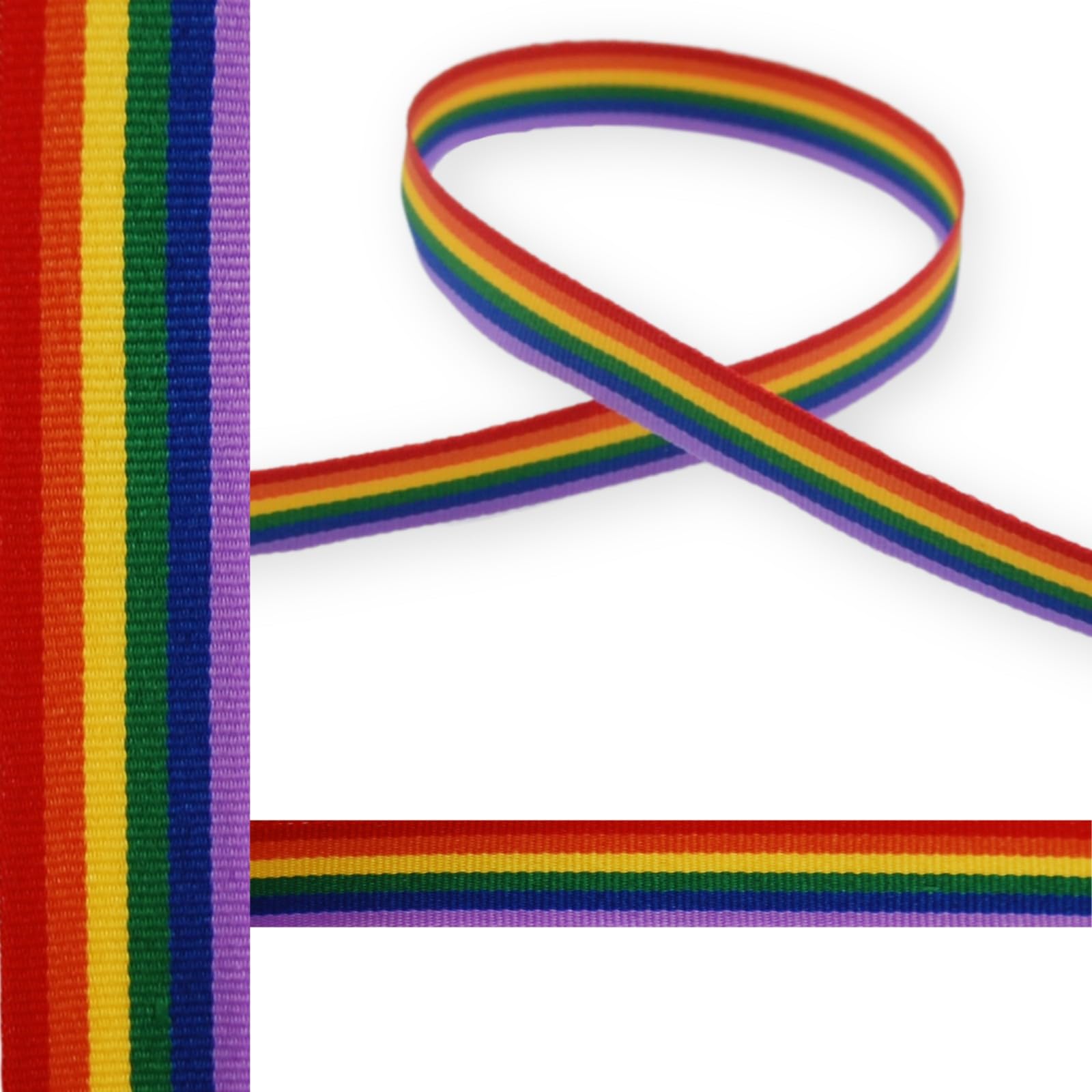 10mm Rainbow Faille Ribbon - Gift Wrap, Bow Making, Pride, Cakes, Birthday Gifting, Crafts, Bouquets, Home Décor (10mm x 10m)