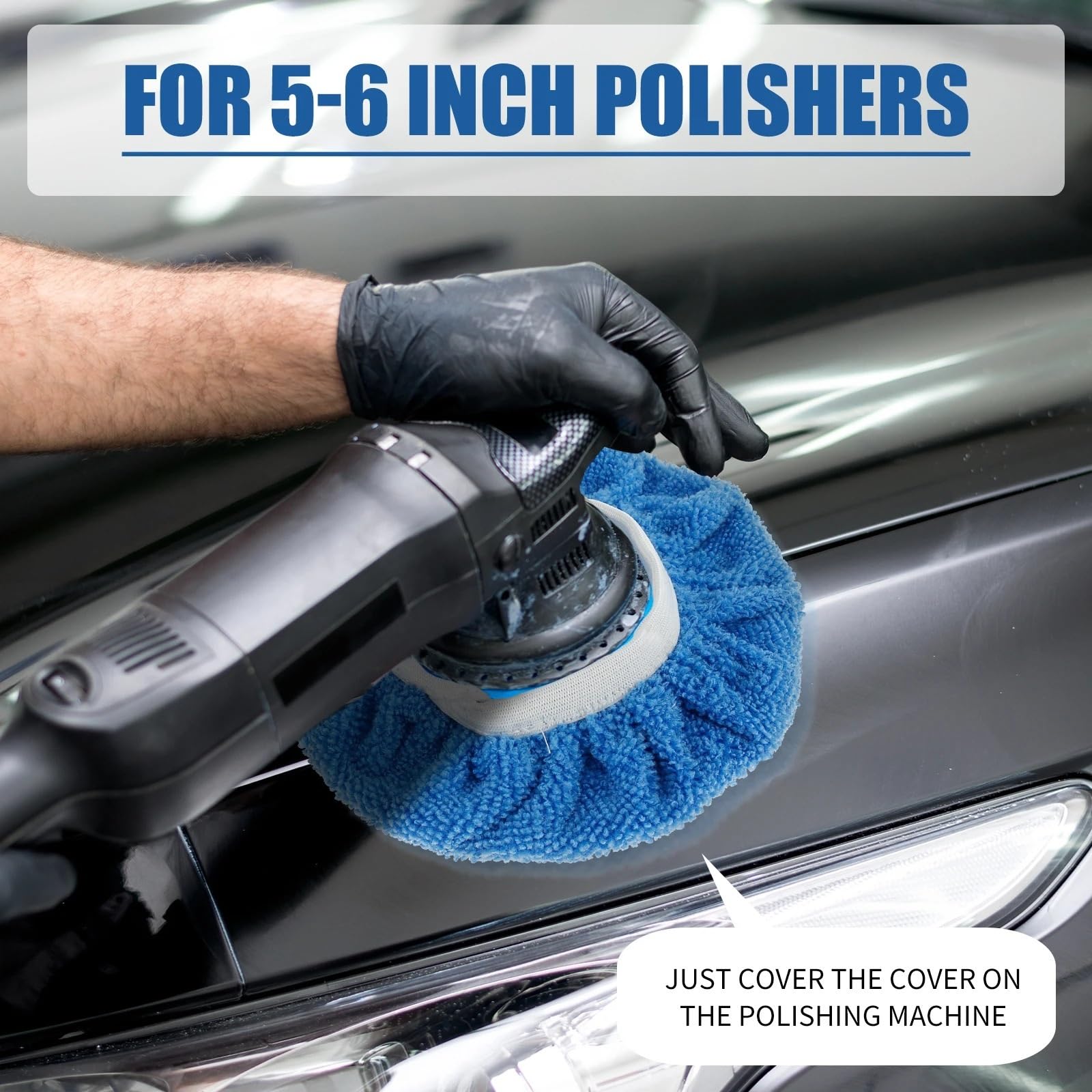 Pad Polissage Lot de 20 tampons de Polissage for Voiture, en Microfibre Douce, for Capot, polisseuse, Cirage, Polissage, Peinture Automobile, Tampon d'entretien(5-6in Product 1)