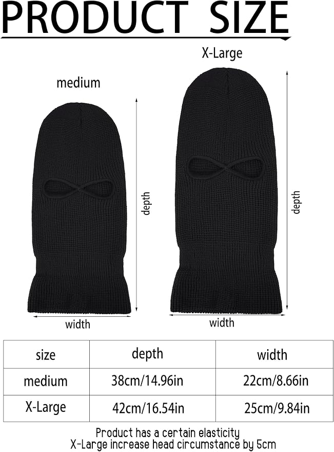 Balaclava de Invierno con 2 Agujeros para Hombre miniatura 3