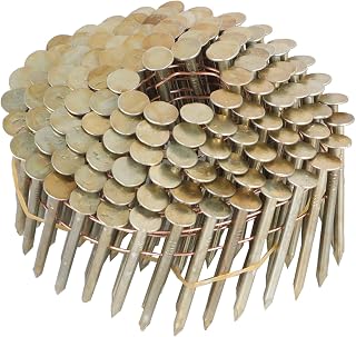findmall 7200 Count Coil Roofing Nails 1-3/4-Inch x .120-Inch 15-Degree Round Head Wire Weld Collated Smooth Shank Electro Galvanized Coil Roofing Nails for Roofs Lathing and Sheathing Materials