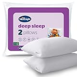 Silentnight Deep Sleep Pillows 2 Pack – Medium Support Comfortable Hollowfibre Bed for Front, Back and Side Sleepers Machine Washable Hypoallergenic - Standard Size - Pack of 2 Pack of 2 Medium Support