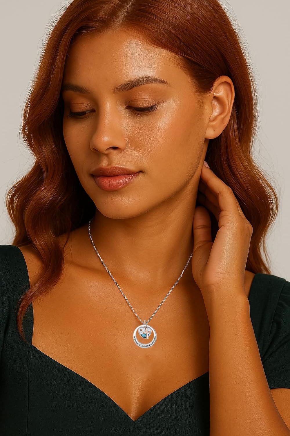 Acun Mustard Seed Necklace Stainless Steel Inspirational Faith Jewelry with Mountain Pendant Gift for Women & Men - Image 5