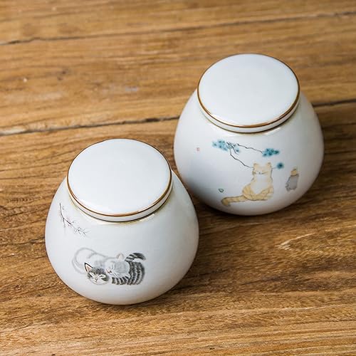 Miniatura 3 de CHUNCIN - Urnas para mascotas para cenizas de gato, pequeña urna conmemorativa de cerámica, urna de recuerdo para perro, gato, mini urna de