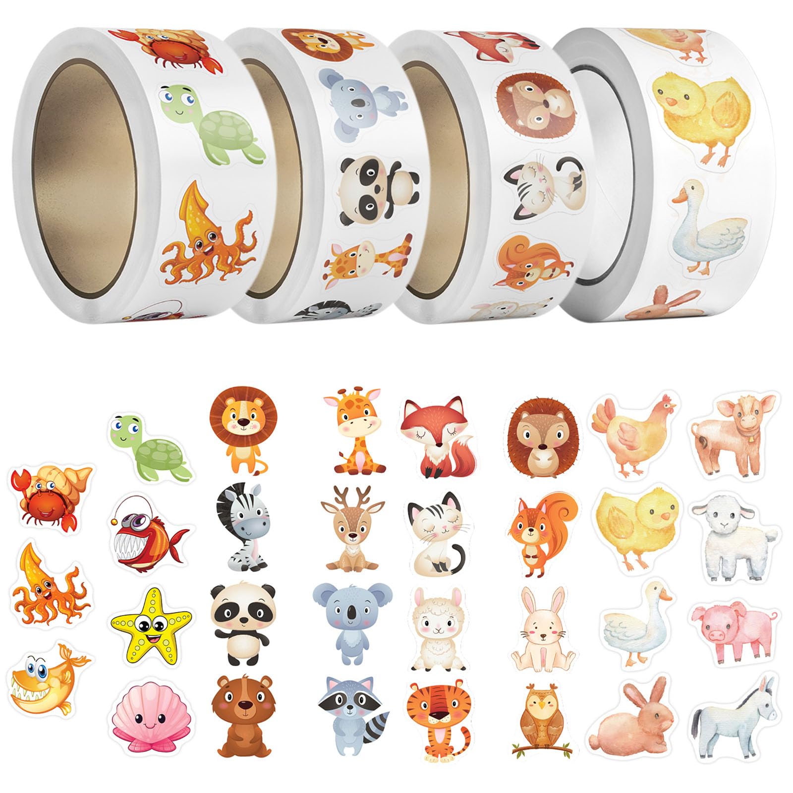 Stickers récompenses enseignants pour école et maison : 2000 gommettes animaux 2,5 cm