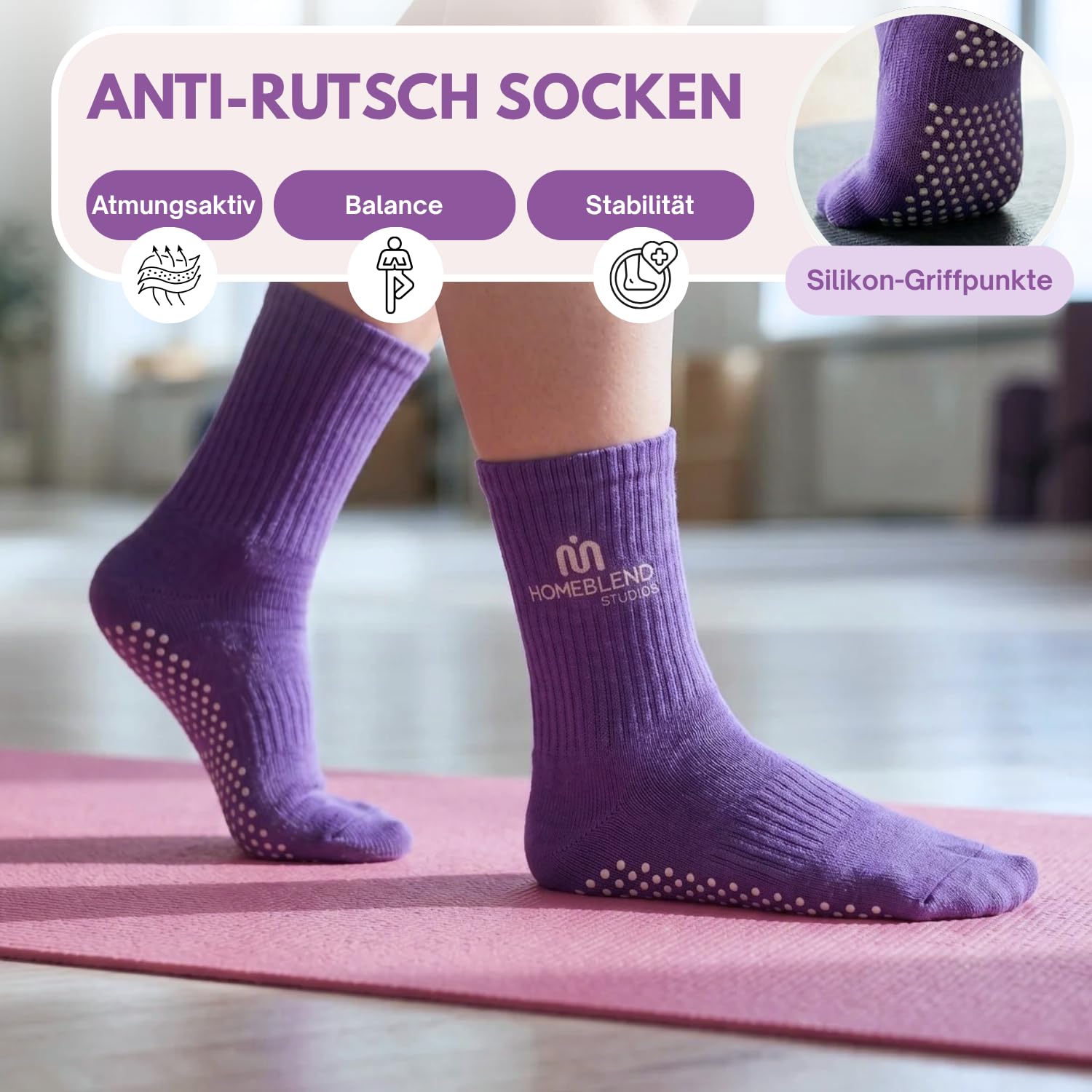 Homeblend 9-teiliges Pilates-Set – Pink – Gewichte, Widerstandsbänder, Socken, Ball & Ring – Fitness-Set für das Heimtraining – Hand- und Fußgelenkgewichte | Ring, Ball & Bänder, Knöchelgewichte & Rutschfeste Socken