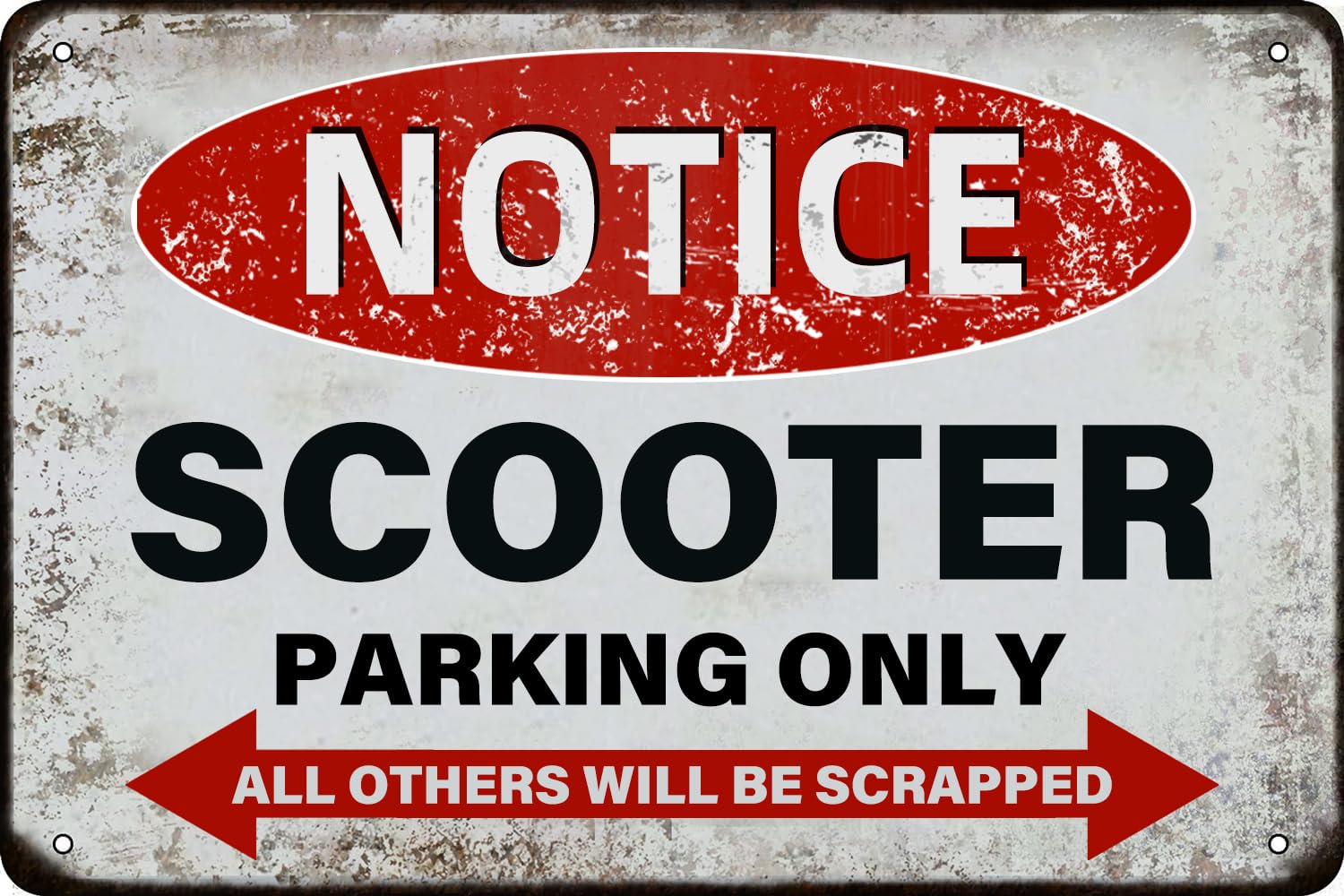Preeklen Tin Sign 014 Vintage Metal Tin Signs Notice Scooter Parking Only Warning Retro Poster For Home Coffee Shop Bar Pub Hotel Wall Decor 6X8 Inch