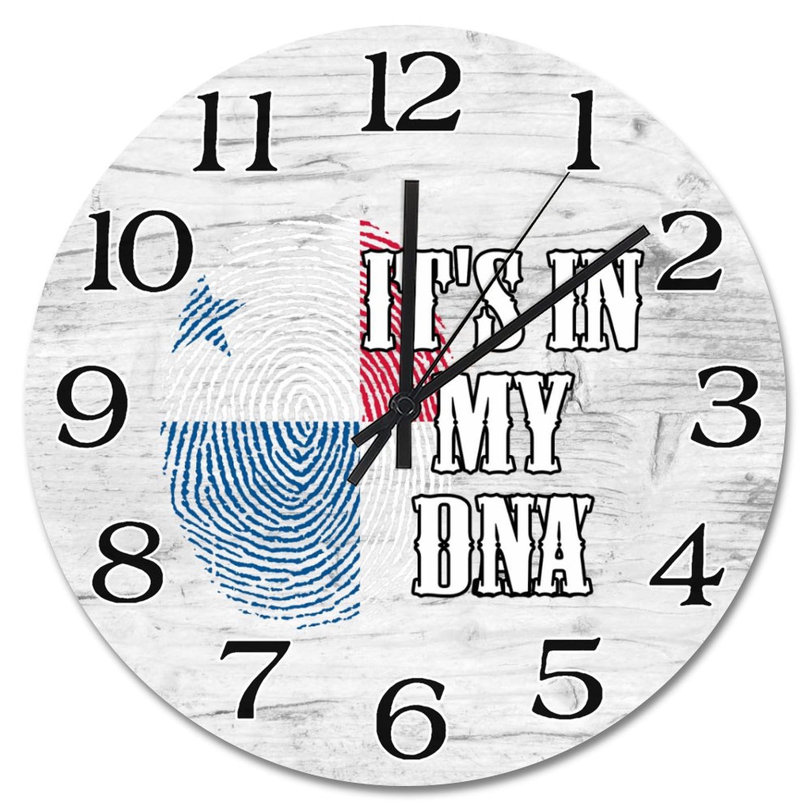Horloge murale drapeau du Panama en bois de 30 cm pour décoration de salon