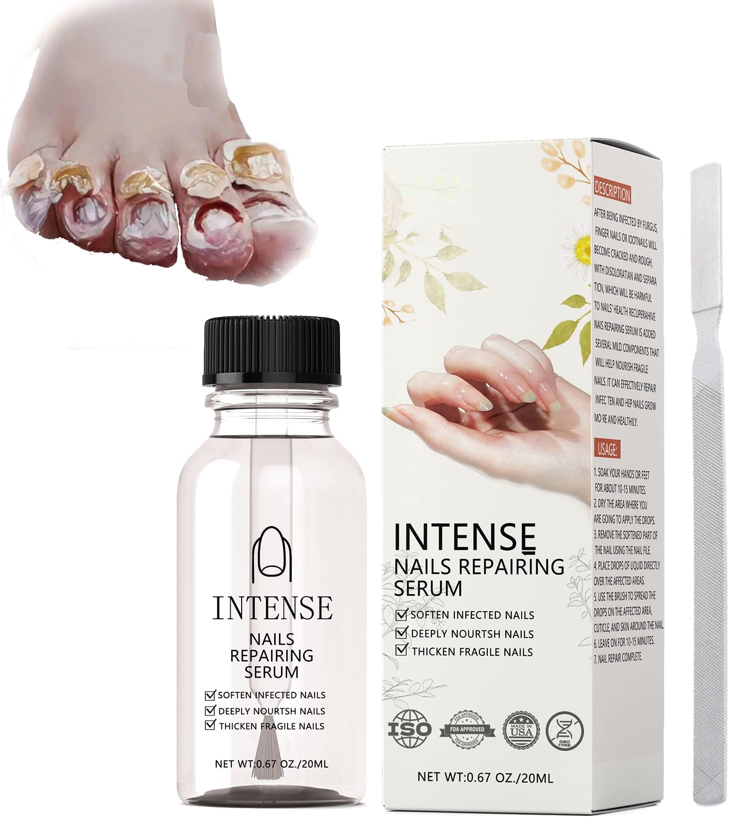 2Pcs 7 Days Nail Growth and Strengthening Serum Nail