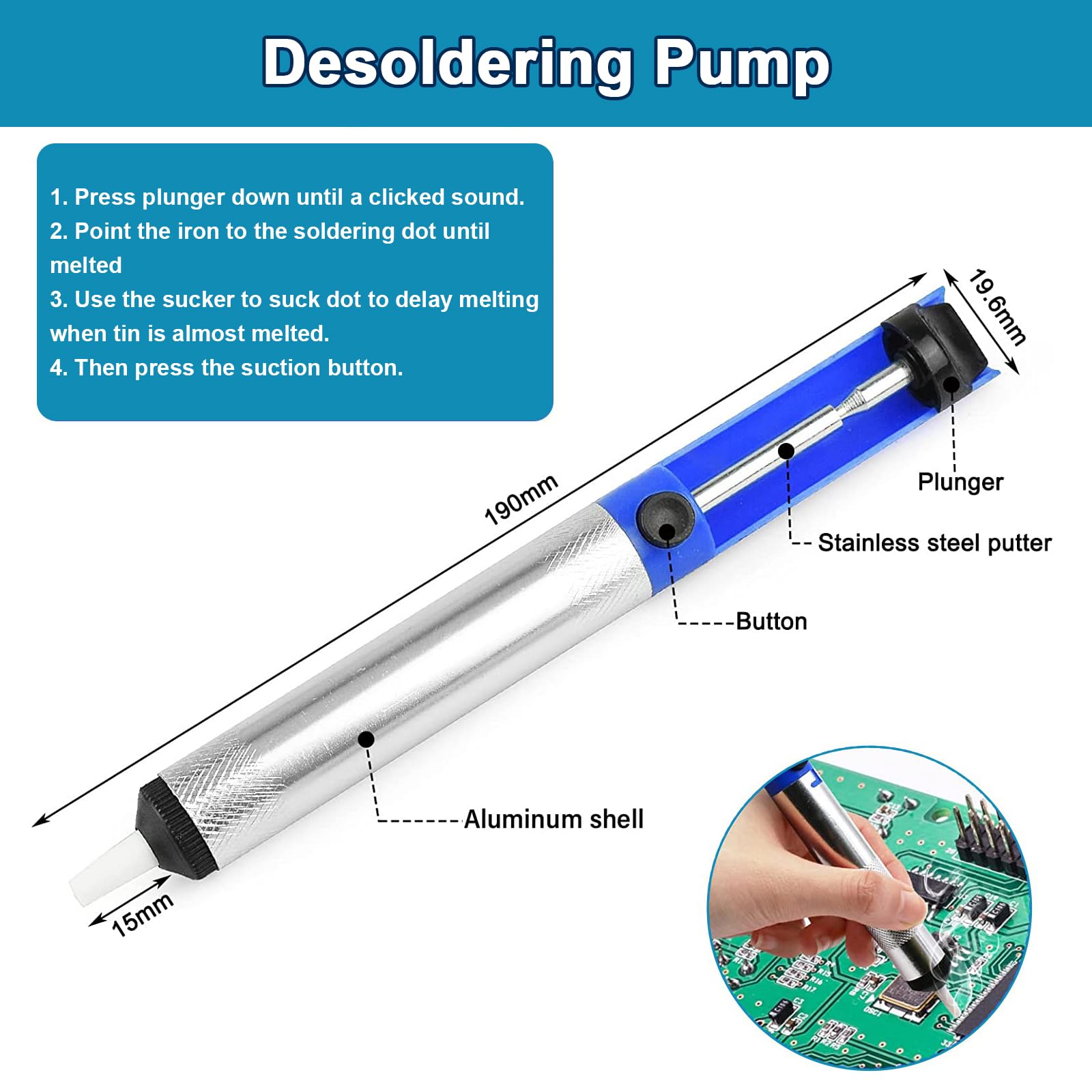 Roadtime 60W Pistolet à Souder à Chaud Interne, Portatif kit de Pistolets Et Fers à Braser avec 5 têtes de fer à souder, pour les réparations de soudure électronique DIY appareil a souder metal