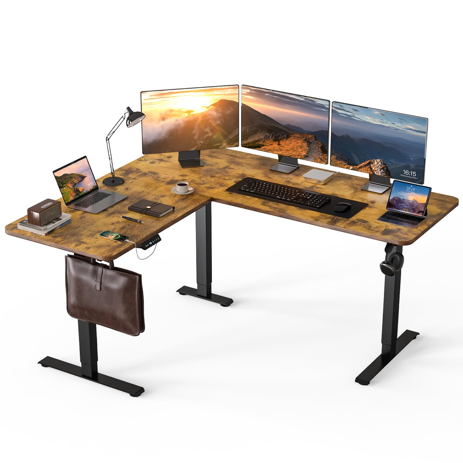 オールビスクのリプロドール　Elsbeth エルベス　スタンド付 Amazon.com: ExaDesk 63 x 55 inch L-Shaped Standing Desk, Corner