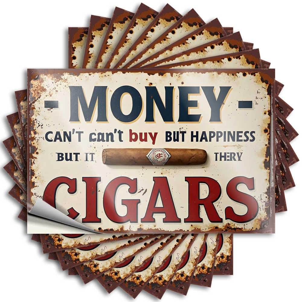 Western, Saying Door Money Can't Buy Happiness, But It Can Buy Cigars | Christmas Friends(8X12CM)