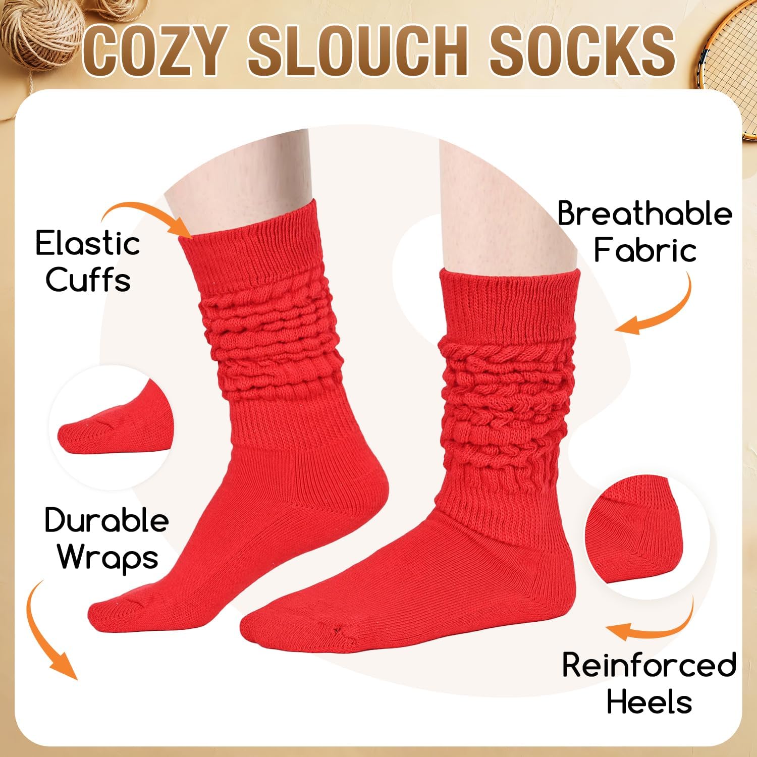 sockfun Slouch Scrunch Socks - Boot Socks Cotton Scrunchie Gifts Size 8-13 Women Girls - Image 2