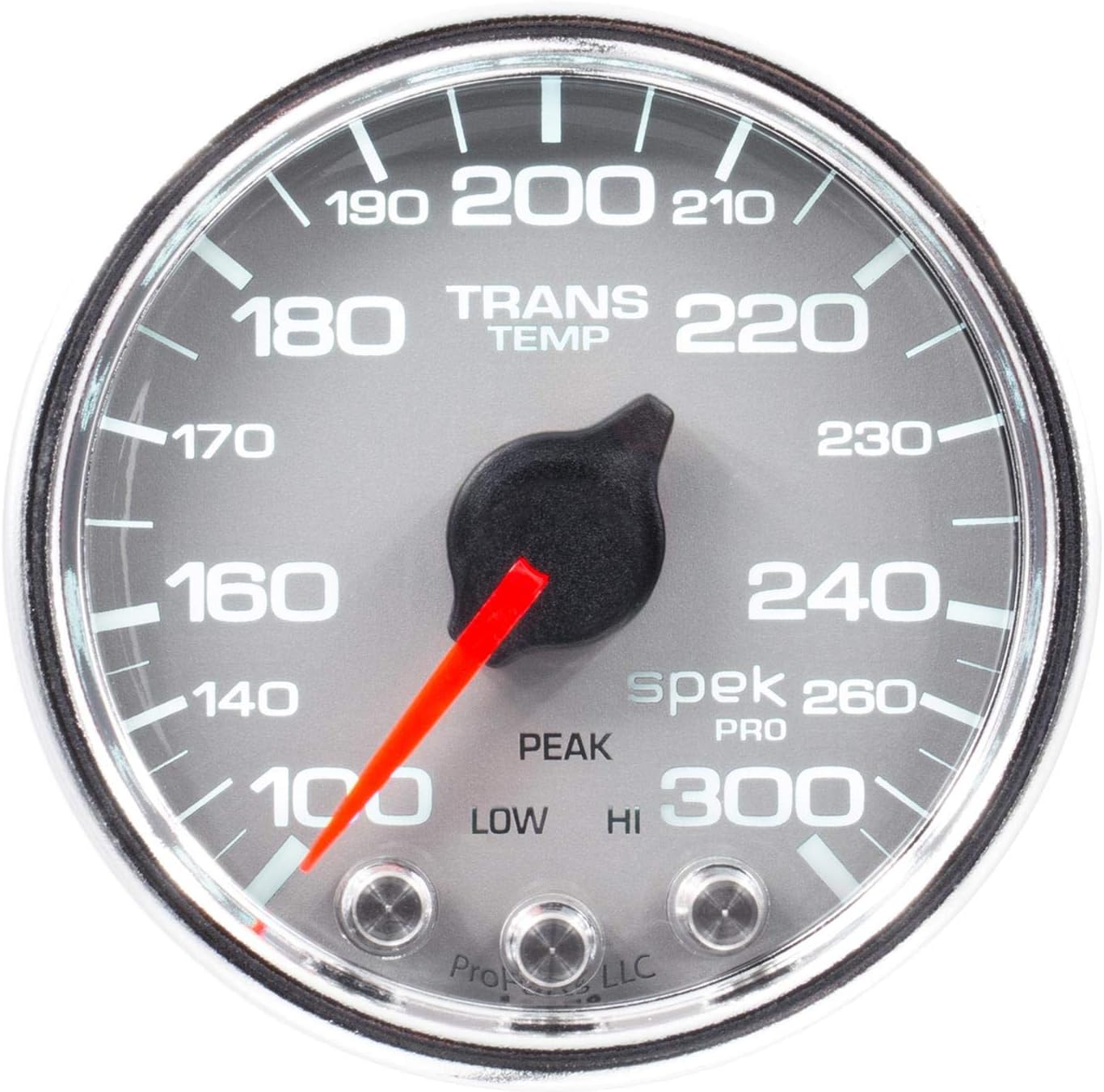 AutoMeter P34221 Gauge Transmission Temp (Spek-Pro Gauge, Trans Temp, 2 1/16", 300ºf, Stepper Motorwith Peak & Warn, Slvr/Chrm, Spek-Pro)