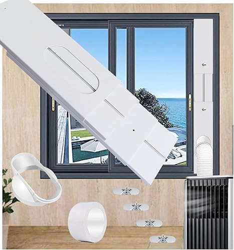 tBesme Sello de Ventana | Kit de sellado de PVC para ventanas corredizas | Ventana multiusos de ventilación, apto para aire acondicionado portátil