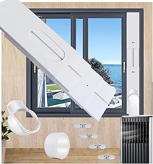 Portable Air Conditioner Window Seal Kit with Coupler,Adjustable Vertical/Horizontal Sliding Window Plate for AC Unit, Suit for 5.9''/15cm Diameter Exhaust Hose