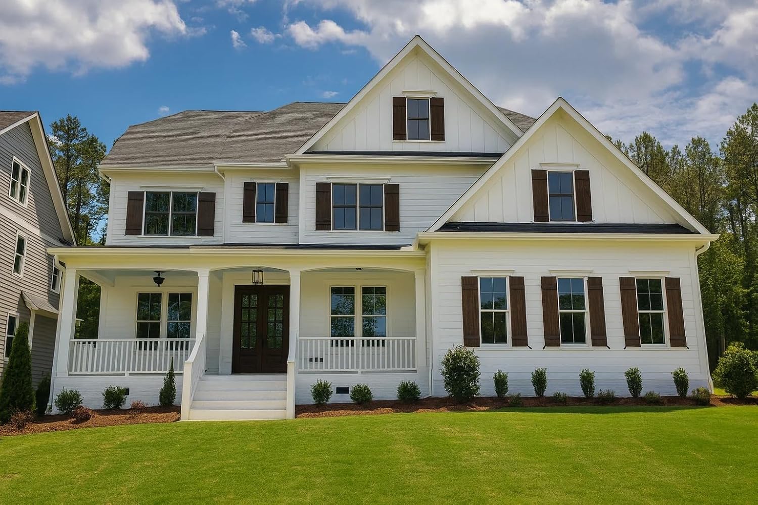 17-1685 HOUSE PLAN - Charming Colonial Farmhouse House Plan with Spacious Floor Designs