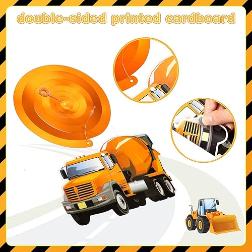 Miniatura 4 de Blulu 30 piezas de suministros de construcción para fiesta de cumpleaños, decoración de construcción, zona de fiesta, remolino colgante, zona de