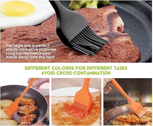 Miniatura 6 de Cepillo de silicona para repostería, cepillo de cocina para salsa de aceite, adobos de mantequilla, cepillos de alimentos para barbacoa, parrilla,