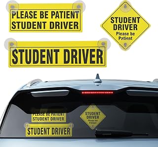 3PCS Student Driver Sticker for Car, New Driver Stickers, Please Be Patient Vehicle Window Sign Sticker, Auto Accessories New Driving Learners Safety Warning Decal for Car Windows Bumpers