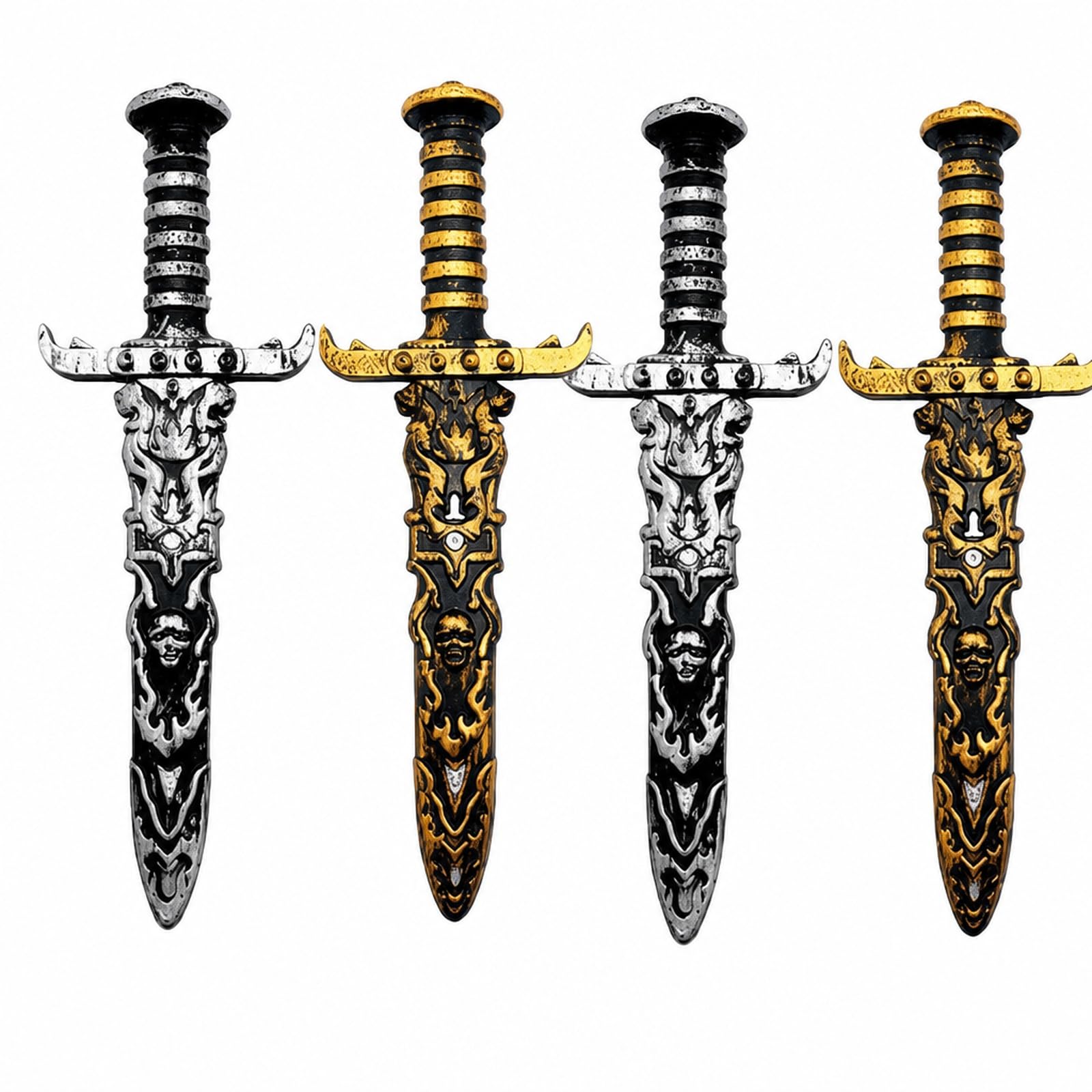 Poivgew Pirate Sword, 4-Pack, Bronze and Silver