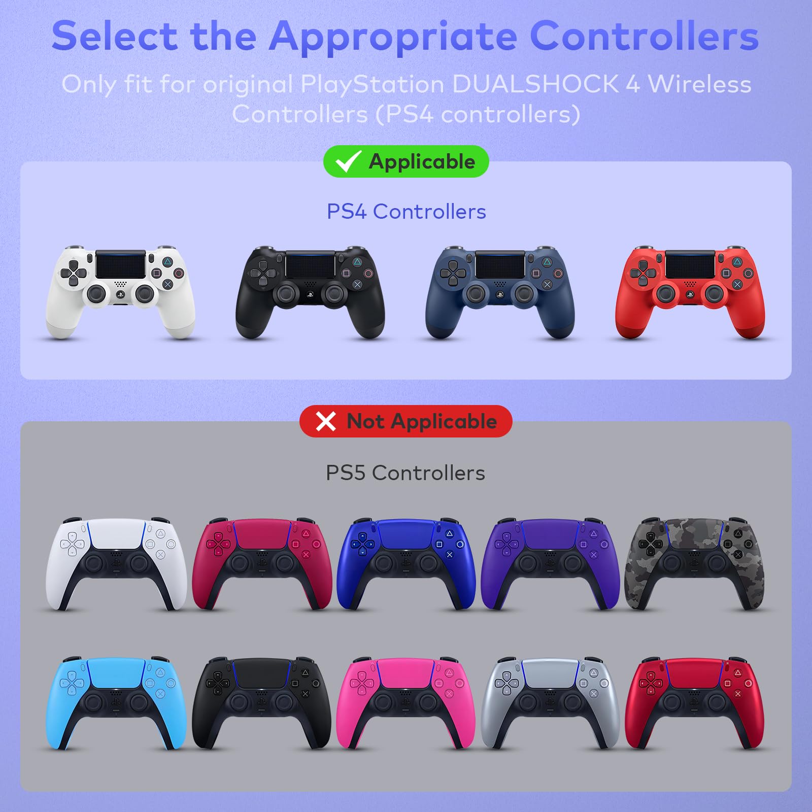 Tiiletzote Étui de protection pour manette de PS4, pour manette sans fil Playstation 4 DualShock 4, étui de transport pour manette PS4, accessoires de protection anti-poussière (blanc)
