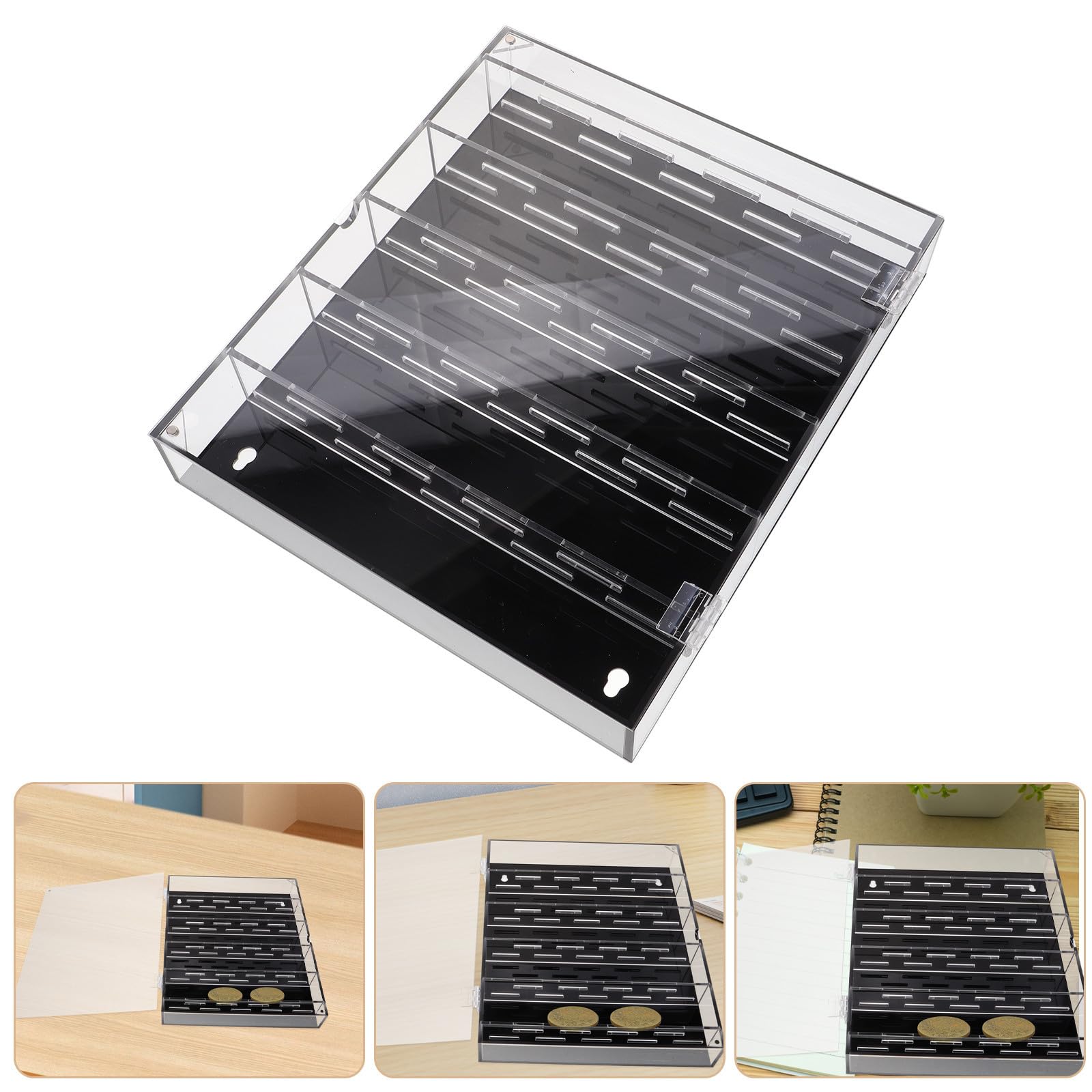 Caja Transparente para Coleccionar Monedas de Vidrio Orgánico, Pequeña Caja de Monedas para Exhibir y Proteger contra Deformaciones, Adecuado para Coleccionistas
