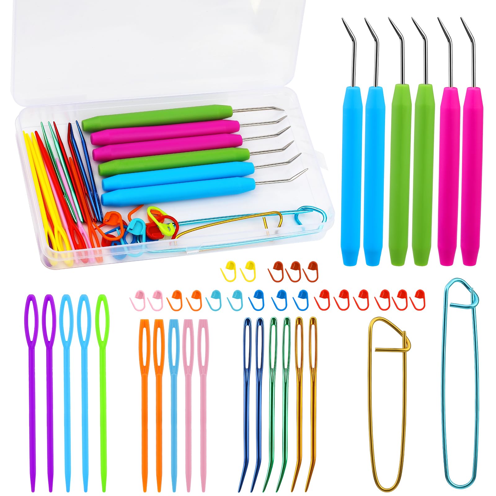 Deudy Set 45 Pezzi Uncinetti E Accessori Per Maglieria, Con Aghi E Marcapunti, In Scatola - 4