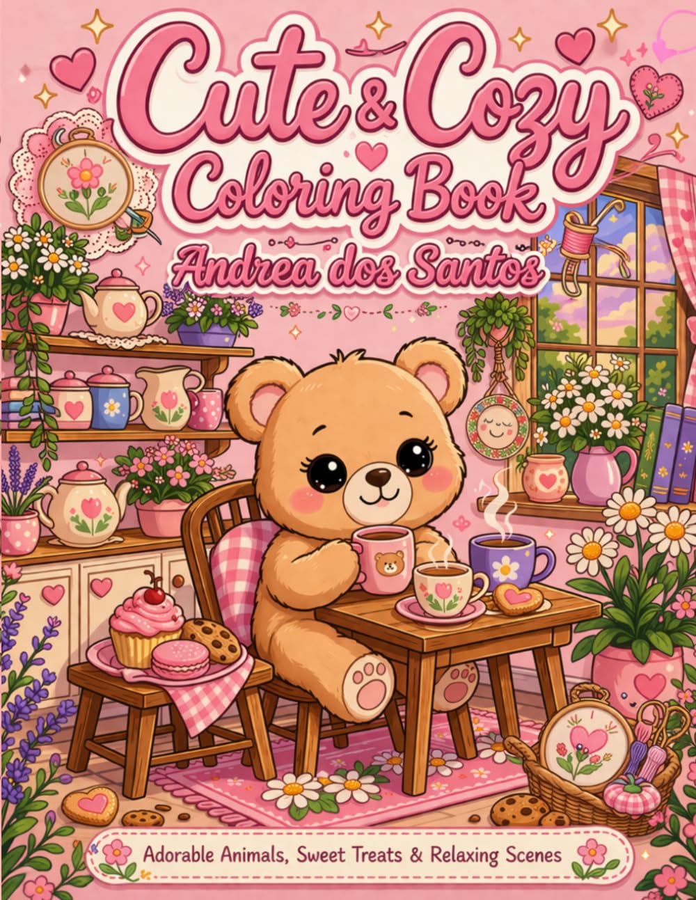 Cute & Cozy Coloring Book: Adorable animals, sweet treats & Relaxing scenes