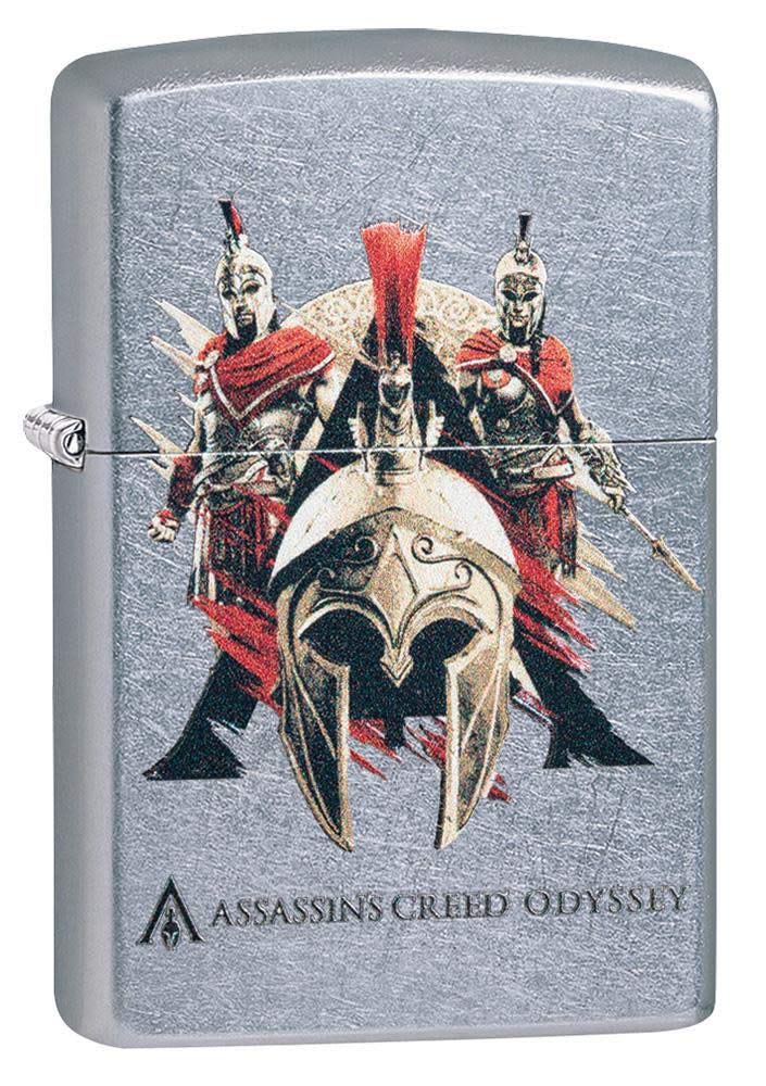 Zippo Assassin's Creed Odyssey Street Chrome Colour Image Windproof Lighter Refillable in Quality Gift Box 49084