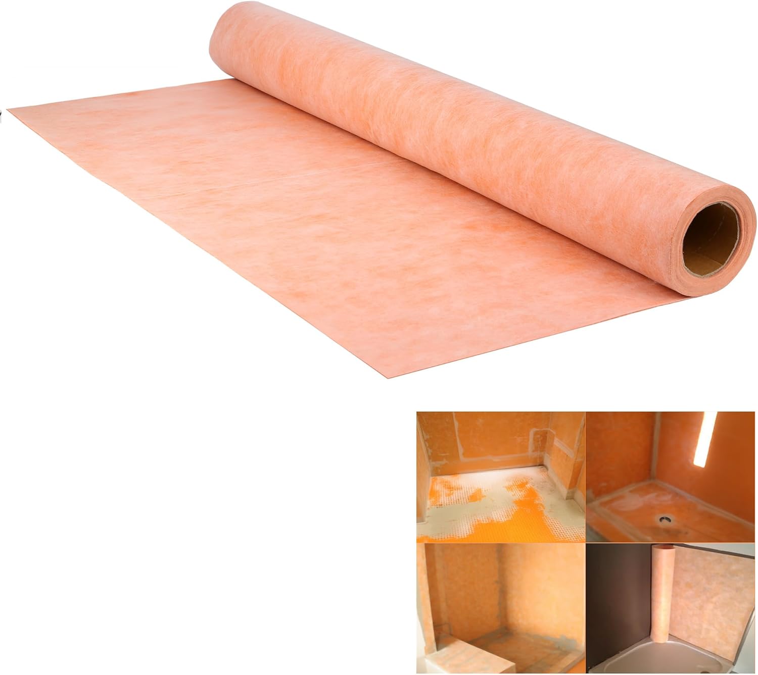 Professional Waterproof Membrane for Shower,- 3.3 FT x 33 FT Roll (108 Sq Ft), 23.6 Mil Thick, Superior Waterproofing Solution for Bathroom, Kitchen,Saunas and Wet Areas 3.3 FT x 33 FT 108 SQ