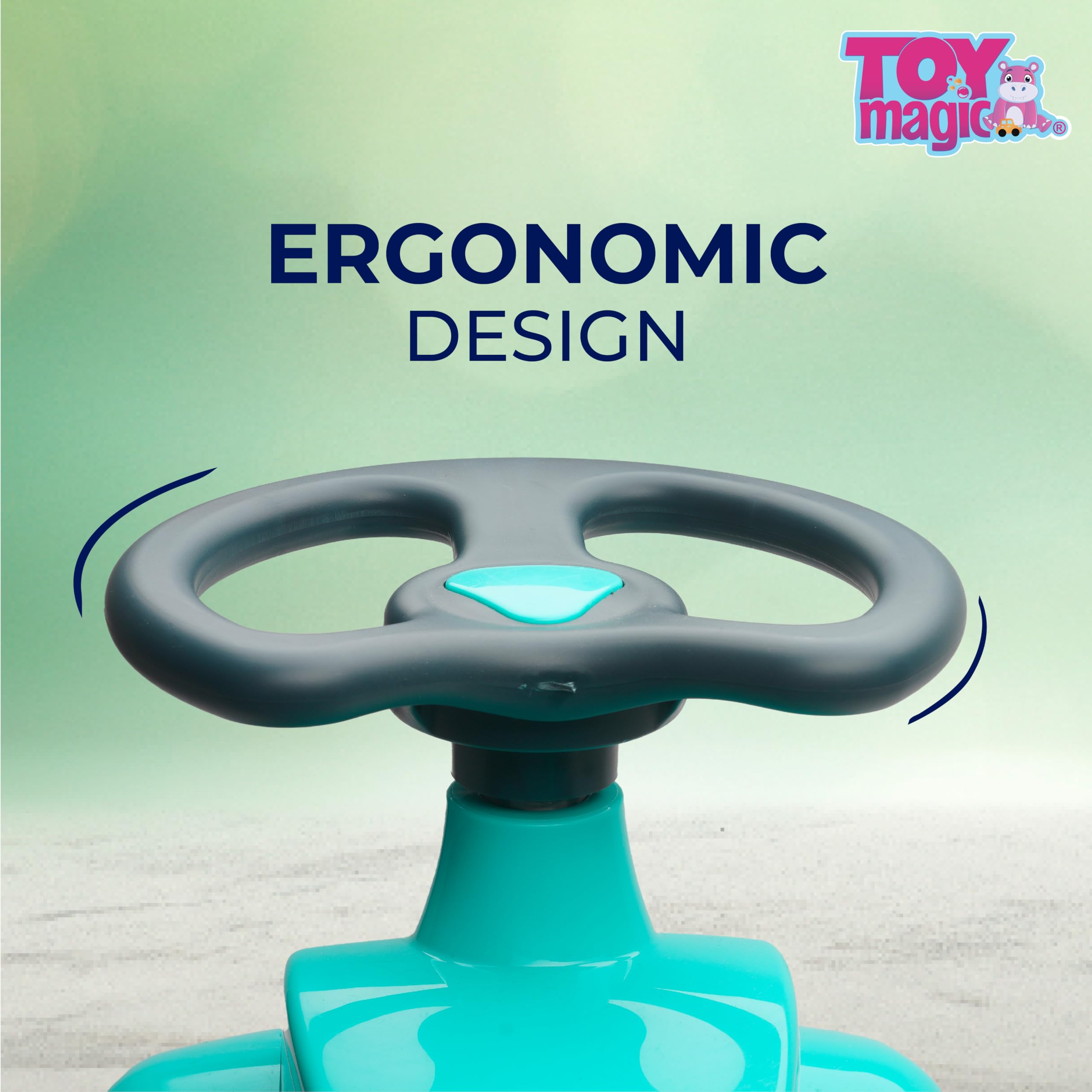 ToyMagic Rideon Swing Car - Non Electric|Safe, Sturdy & Fun Ride-on Toy for Kids| Perfect for Indoor & Outdoor Adventures | Promotes Active Play|Weight Capacity Upto 75kg,Multicolor